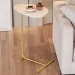 Mesa de Canto Orgânica Alamanda Off White/Dourado - Jb Bechara