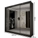 Guarda-Roupa Casal Del Plata 3 Portas 4 Gavetas Espelhado Preto - Panorama Móveis