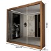 Guarda-Roupa Casal Del Plata 3 Portas 4 Gavetas Espelhado Cinamomo/Off White - Panorama Móveis