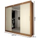 Guarda-Roupa Casal Del Plata 3 Portas 4 Gavetas com Espelho Cinamomo/Off White- Panorama Móveis