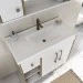 Armário de Banheiro Patina 3 Portas 1 Gaveta com Cuba Branco/Carvalho Cartagena - Ozini Móveis