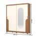 Guarda-Roupa Casal Talles 2 Portas 3 Gavetas com Espelho Nature/Off White - Henn