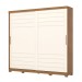 Guarda-Roupa Casal Cayman 2 Portas 6 Gavetas 100% Mdf Ripado Nature/Off White - Henn