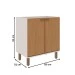 Balcão de Cozinha 80 Cm Atria 2 Portas Branco Fosco/Teka Soho - Genialflex