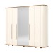 Guarda-Roupa Casal Premium 6 Portas 6 Gavetas Ripado com Espelho Off White/Nature - Henn
