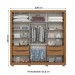 Guarda-Roupa Casal Vasti 2 Portas 4 Gavetas Ripado com Espelho Nature/Off White - Henn