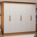 Guarda-Roupa Casal Madri 6 Portas 4 Gavetas 100% Mdf Cinamomo/Branco - Genialflex