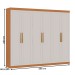 Guarda-Roupa Casal Madri 6 Portas 4 Gavetas 100% Mdf Cinamomo/Branco - Genialflex