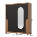 Guarda-Roupa Casal Talles 2 Portas 3 Gavetas com Espelho Nature/Preto Hp - Henn