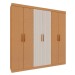 Guarda-Roupa Casal Palermo 6 Portas 2 Gavetas 100% Mdf Flex Cinamomo/Off White Laca - Genialflex