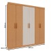 Guarda-Roupa Casal Palermo 6 Portas 2 Gavetas 100% Mdf Flex Cinamomo/Off White Laca - Genialflex