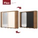 Guarda-Roupa Casal Mozzate 2 Portas 6 Gavetas Ripado com Espelho Flex Nature/Off White/Preto Hp - Henn