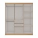 Guarda-Roupa Solteiro Berna 6 Portas 3 Gavetas Freijó/Off White Laca - Genialflex