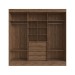Guarda-Roupa Casal Michigan 3 Portas 4 Gavetas 100% Mdf com Espelho Castanho/Preto - Doripel Móveis