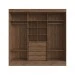 Guarda-Roupa Casal Michigan 3 Portas 4 Gavetas 100% Mdf com Espelho Castanho/Preto - Doripel Móveis