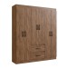 Guarda-Roupa Solteiro Texas 6 Portas 2 Gavetas Castanho - Doripel Móveis