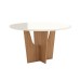 Mesa de Madeira Vértice 140 Cm com Vidro Nature/Off White - Henn