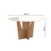 Mesa de Madeira Vértice 140 Cm com Vidro Nature/Off White - Henn