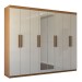Guarda-Roupa Casal Nirvana Plus 8 Portas 4 gavetas com Espelho Cinamomo/Branco - Panorama Móveis