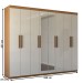 Guarda-Roupa Casal Nirvana Plus 8 Portas 4 gavetas com Espelho Cinamomo/Branco - Panorama Móveis