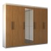 Guarda-Roupa Casal Nirvana Plus 8 Portas 4 gavetas com Espelho Branco/Cinamomo - Panorama Móveis