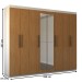 Guarda-Roupa Casal Nirvana Plus 8 Portas 4 gavetas com Espelho Branco/Cinamomo - Panorama Móveis