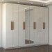 Guarda-Roupa Casal Nirvana Plus 8 Portas 4 gavetas com Espelho Branco - Panorama Móveis