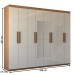 Guarda-Roupa Casal Nirvana 8 Portas 4 gavetas com Espelho Cinamomo/Branco - Panorama Móveis