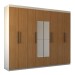 Guarda-Roupa Casal Nirvana 8 Portas 4 gavetas com Espelho Branco/Cinamomo - Panorama Móveis