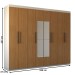 Guarda-Roupa Casal Nirvana 8 Portas 4 gavetas com Espelho Branco/Cinamomo - Panorama Móveis