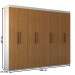 Guarda-Roupa Casal Nirvana 8 Portas 4 gavetas Branco/Cinamomo - Panorama Móveis