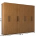Guarda-Roupa Casal Nirvana 8 Portas 4 gavetas Cinamomo - Panorama Móveis