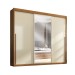 Guarda-Roupa Casal Senna 3 Portas 6 Gavetas com Espelho Cinamomo/Off White - Maxel