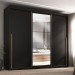 Guarda-Roupa Casal Senna 3 Portas 6 Gavetas com Espelho Preto - Maxel