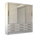 Guarda-Roupa Casal Taylor Plus 3 Portas 9 Gavetas com Espelho Branco - Panorama Móveis
