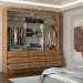 Guarda-Roupa Casal Taylor Premium 3 Portas 9 Gavetas com Espelho Cinamomo - Panorama Móveis