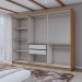 Guarda-Roupa Casal Aurora 6 Portas 2 Gavetas com Espelho Marrocos/Off White - Panorama Móveis