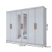 Guarda-Roupa Casal Aurora 6 Portas 2 Gavetas com Espelho Branco Neve - Panorama Móveis