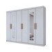 Guarda-Roupa Casal Aurora 6 Portas 2 Gavetas com Espelho Branco Neve - Panorama Móveis