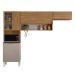 Cozinha Compacta Alba 6 Portas com Vidro Amêndola/Nude Prime Tx - Demóbile