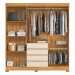 Guarda-Roupa Casal ópera 6 Portas 4 Gavetas com Espelho Cinamon/Off White - Demóbile