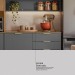 Cozinha Completa Alba 8 Portas 2 Gavetas com Vidro Amêndola/Grafito Prime Tx - Demóbile