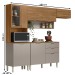 Cozinha Completa Alba 8 Portas 2 Gavetas com Vidro Amêndola/Nude Prime Tx - Demóbile