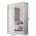 Guarda-Roupa Solteiro Riva 2 Portas 4 Gavetas com Espelho 100% Mdf Branco/Amêndola - Demóbile