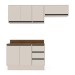 Cozinha Completa Koya 6 Portas 3 Gavetas Branco/Creme - Politorno