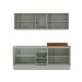 Cozinha Completa Koya 9 Portas 3 Gavetas Branco/Verde Oliva - Politorno