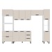 Cozinha Completa Meena 10 Portas 4 Gavetas Branco/Creme - Politorno