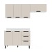 Cozinha Completa Meena 6 Portas 3 Gavetas Branco/Creme - Politorno