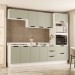 Cozinha Completa Meena 10 Portas 4 Gavetas Branco/Verde Oliva - Politorno