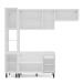 Cozinha Completa Amara 8 Portas 3 Gavetas Branco/Verde Oliva - Politorno